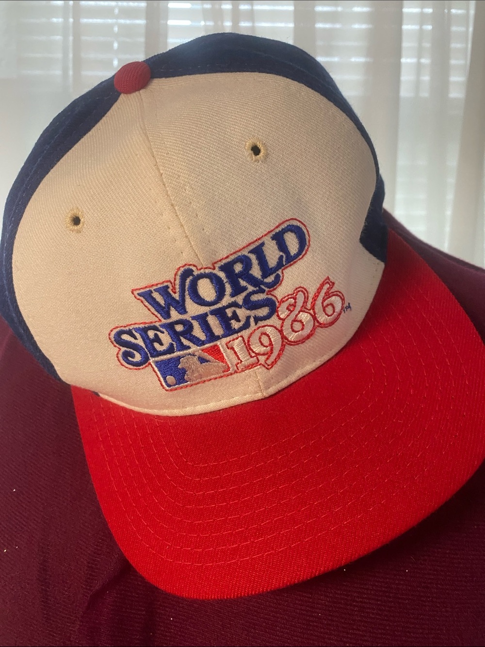 VINTAGE MLB World Series 1986 snapback hat Red, White & Blue Baseball Cap